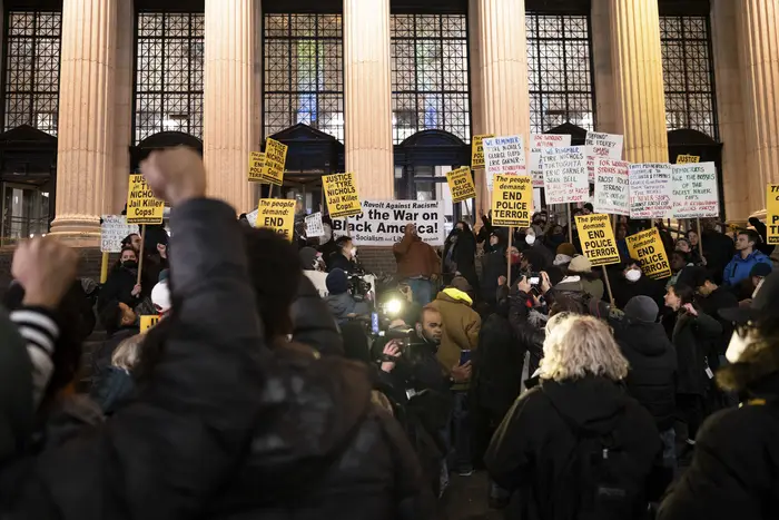 A crowd of protestors in Manhattan.